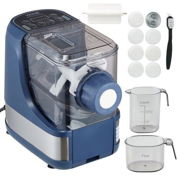 Electric Pasta Maker, 150W Automatic Noodle Maker Machine with 8 Pasta Shapes, 4 Intelligent Modes, 500g Flour Capacity Pasta Maker Machine with Measuring Cups, Cleaning Brush for Home Kitchen