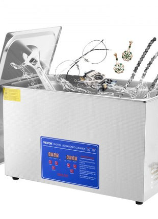 Professional Ultrasonic Cleaner, 30 L Ultrasonic Jewelry Cleaner with Digital Timer & Heater, Stainless Steel Industrial Sonic Cleaner 40kHz for Glasses, Watches, Rings, Small Parts