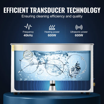 Professional Ultrasonic Cleaner, 30 L Ultrasonic Jewelry Cleaner with Digital Timer & Heater, Stainless Steel Industrial Sonic Cleaner 40kHz for Glasses, Watches, Rings, Small Parts