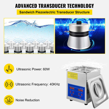 Sonic Cleaner 2L Digital Ultrasonic Parts Cleaner with Timer 40kHz Professional 304 Stainless Steel Sonic Cleaner 110V for Jewelry Watch Glasses Diamond Eyeglass Small Parts Cleaning