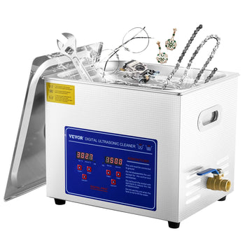 Professional Ultrasonic Cleaner, 9.5 L Ultrasonic Jewelry Cleaner with Digital Timer & Heater, Stainless Steel Industrial Sonic Cleaner 40kHz for Glasses, Watches, Rings, Small Parts