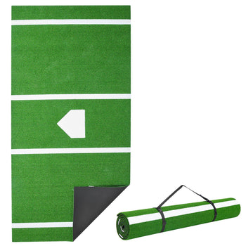 Baseball Hitting Mat, 12x6 ft Batting Cage Mat, Batters Box Turf Mats, Softball Batting Practice Equipment with Home Plate and Anti Fade Turf, Portable Training Aid for Indoor Outdoor, Green