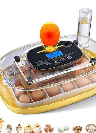 24 Egg Incubator, Automatic Egg Turner with LED Candler, Temperature Control & Humidity Display, 360° View Window, Auto Water Refill, Poultry Eggs Incubator for Hatching Chicks Ducks Goose Quail