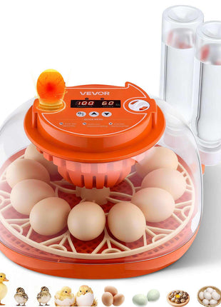 12 Egg Incubator, Automatic Egg Turner with LED Candler, Temperature & Humidity Control, 360° View Clear Window, Poultry Eggs Incubator for Home Farm, Hatching Chicks Ducks Goose Quail