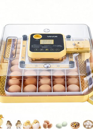 48 Egg Incubator, Automatic Egg Turner with LED Candler, Temperature Display & Auto Humidity Control, 360° View Clear Window, Poultry Eggs Incubator for Hatching Chicks Ducks Goose Quail