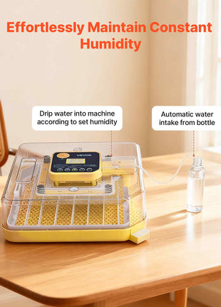 48 Egg Incubator, Automatic Egg Turner with LED Candler, Temperature Display & Auto Humidity Control, 360° View Clear Window, Poultry Eggs Incubator for Hatching Chicks Ducks Goose Quail