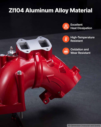 Intake Manifold Compatible with 2019-2024 Ram 2500/3500 OEM KMS2019R, Aluminum Alloy, Plug & Play Electrical Connections, Complete Hardware for Improved Intake Airflow & Engine Performance