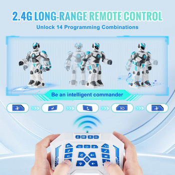 RC Robot Toys for Kids, 2.4GHz Gesture Sensing Programmable Remote Control Smart Robot with Voice Control, Interactive Singing Dancing Robot for Age 6 7 8 10 12 Year Old Boys Girls Birthday Gift