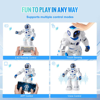 RC Robot Toys for Kids, 2.4GHz Programmable Remote Control Smart Robot with Touch, Voice & APP Control, Interactive Singing Dancing Robot for Age 3 4 5 6 7 8 10 Year Old Boys Girls Birthday Gift