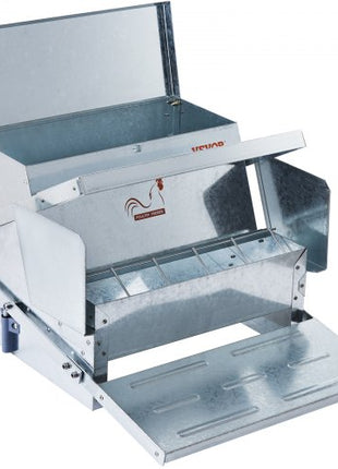 Automatic Chicken Feeder, 25 lbs Capacity Feeds 10 Chickens up to 11 Days, Galvanized Steel Poultry Feeder