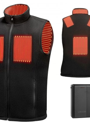 Heated Vest, Men Electric Heating Vest with 16000 mAh Battery Pack, 6 Heating Zones Lightweight Rechargeable Winter-Vest with 3 Levels, for Outdoor Hiking Camping Fishing Skiing, Size M
