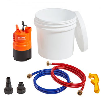 Tankless Water Heater Flushing Kit, Includes Efficient Pump & 3.7 Gallon Pail & 2 Hoses, Wrench and Adapter for Quick Install,  Easy to Start Water Heater Flush Descale Kit Anti-corrosion
