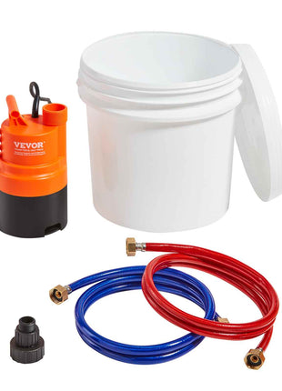 Tankless Water Heater Flushing Kit, Includes Efficient Pump & 3.7 Gallon Pail & 2 Hoses, Wrench and Adapter for Quick Install,  Easy to Start Water Heater Flush Descale Kit Anti-corrosion