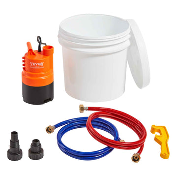Tankless Water Heater Flushing Kit, Includes Efficient Pump & 3.7 Gallon Pail & 2 Hoses, Wrench and Adapter for Quick Install,  Easy to Start Water Heater Flush Descale Kit Anti-corrosion