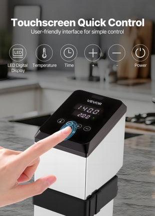 Sous Vide Precision Cooker, 1500W Sous-Vide Cooking Machine, Immersion Circulator with LED Digital Display, Adjustable Screw Clamp, Fast-Heating, Accurate Temperature & Timer Control, Sous-Vide