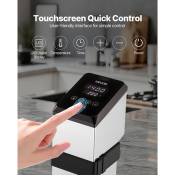 Sous Vide Precision Cooker, 1500W Sous-Vide Cooking Machine, Immersion Circulator with LED Digital Display, Adjustable Screw Clamp, Fast-Heating, Accurate Temperature & Timer Control, Sous-Vide