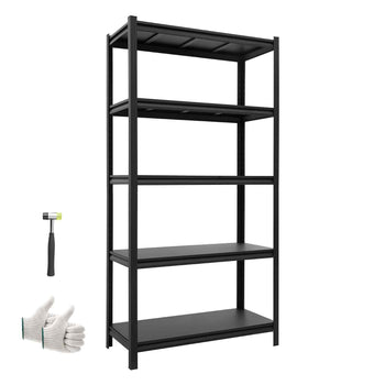 Storage Shelves, 5-Tier Adjustable, 3000 lbs Capacity, Heavy Duty Garage Storage Shelving Unit, Metal Utility Rack Shelf, for Garage Warehouse Basement Kitchen, 36.42" W x 16.42" D x 71.38" H