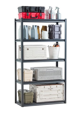 Storage Shelves, 2000 lbs, 5 Tier Garage Storage Shelving, 18" D x 40" W x 72" H Adjustable Metal Shelves for Garage Shelves Utility Rack Shelf, Ideal for Kitchen, Warehouse, Basement, Black