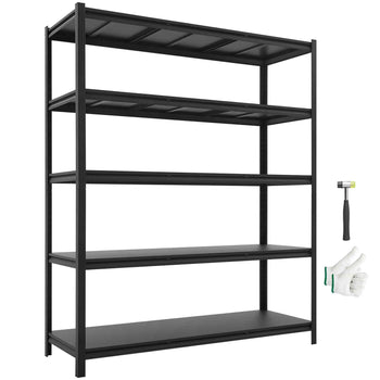 Storage Shelves, 5-Tier Adjustable, 3000 lbs Capacity, Heavy Duty Garage Storage Shelving Unit, Metal Utility Rack Shelf, for Garage Workshop Warehouse Basement, 59.49" W x 20.55" D x 71.38" H