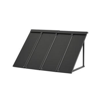 Fixed Metal Awning 44 x 24 in, Window Awning Door Canopy, Stable Triangle Steel Frame Awnings for Doors Exterior Rain, and Snow Sunlight Protection for Door Entrance, Windows, Porches, Balconies