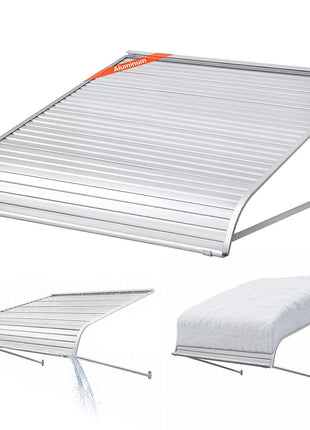 Aluminum Awning 48 x 42 in, Durable Window Awning Door Canopy, Lightweight and Stable Aluminum Exterior Awnings Rain Snow Sunlight Protection for Door Entrance Windows Patio Porch