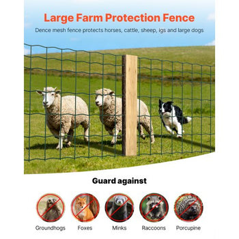 Farm Fence, 39 x 787 in, 4 x 4 in Mesh 2.1mm Galvanized Steel Wire Fencing for Cattle, Hog & Sheep, Heavy Duty Vinyl Coated Livestock Fence for Animal Enclosures, Cage Wire, Garden Fences, Green