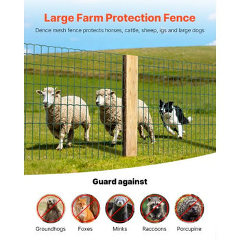 Farm Fence, 47 x 984 in, 2 x 4 in Mesh 2.1mm Galvanized Steel Wire Fencing for Cattle, Hog & Sheep, Heavy Duty Vinyl Coated Livestock Fence for Animal Enclosures, Cage Wire, Garden Fences, Green