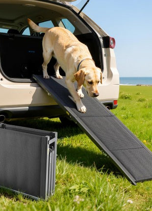 Dog Ramp for Cars, 71" L x 17" W, Folding Pet Ramps for Medium & Large Dogs up to 250lbs, Pet Stair Ramp with Non-Slip Oxford Fabric Surface, Portable Outdoor Dog Car Ramps for SUV & Truck