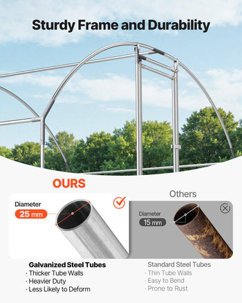 Large Metal Chicken Coop 9.8x6.6x6.6 ft Walk-in Chicken Run House, Doom Roof Hen House Enclosure with Cover and Security Lock, Outdoor Duck Rabbit Cage Poultry Pen for Backyard, Farm, Yard Use