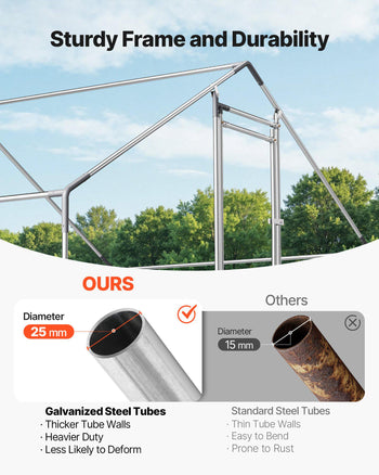 Large Metal Chicken Coop 9.8x19.5x6.6 ft Walk-in Chicken Run House, Spire Roof Hen House Enclosure with Cover and Security Lock, Outdoor Duck Rabbit Cage Poultry Pen for Backyard, Farm, Yard