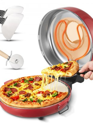 Pizza Oven, 14 in Electric Pizza Maker, 1600W Electric Pizzas Cooker with Cordierite Stone, 5-Mode Temperature Control, Viewing Window for Precise Cooking, Heats up to 698 ?F, for Home Kitchen