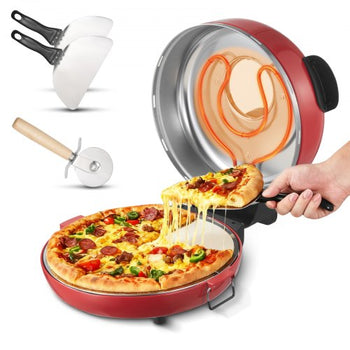 Pizza Oven, 14 in Electric Pizza Maker, 1600W Electric Pizzas Cooker with Cordierite Stone, 5-Mode Temperature Control, Viewing Window for Precise Cooking, Heats up to 698 ?F, for Home Kitchen