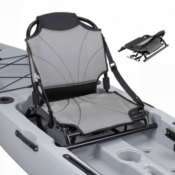 Kayak Seat, 1 Pack 1.3" Raised Height, Universal Foldable Canoe Seat with Adjustable Back Support, Adjustable Straps, and Aluminum Alloy Frame for Sit-on-Top/Fishing/Inflatable Kayaks & Canoes