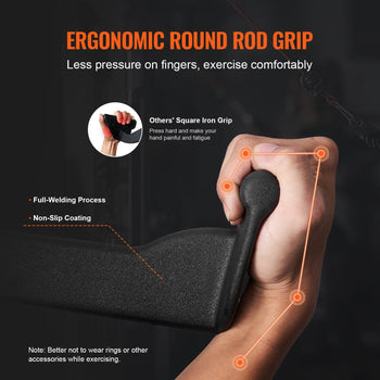 LAT Pulldown Attachment, Cable Machine Rowing V-bar Attachment, Tricep Pull Down Bar, Back Strength Training Rubber Coated Handle Grip, Bicep Curl Tricep Lat Pulldown Bar for Home Gym Fitness