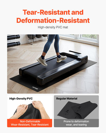 Treadmill Mat for Carpet Floor, 23.62" x 51.18" x 0.16" Exercise Equipment Mat for Elliptical and Walking Pad, High Density PVC Floor Protector, Waterproof and Non-slip for Home Gym