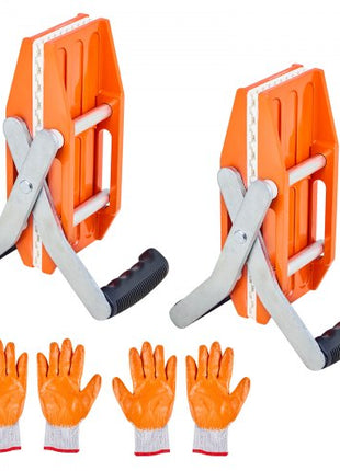 Double Handed Stone Carrying Clamps, 660 lbs Load Capacity, 2 Pack Granite Panel Carriers Lifting Tools with Rubber-lined (0-2.36 Inches), Heavy Duty lifting Clamps for Plywood, Glass, Granite