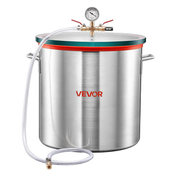 15 Gallon Vacuum Chamber, Aluminum Alloy, Vacuum Degassing Chamber with Tempered Glass Lid, Hose, Air Filter, for Resin Casting, Stabilizing Wood, Degassing Silicone, Epoxies, Essential Oils