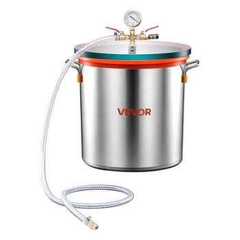 9 Gallon Vacuum Chamber, Stainless Steel, Vacuum Degassing Chamber with Tempered Glass Lid, Hose, Air Filter, for Resin Casting, Stabilizing Wood, Degassing Silicone, Epoxies, Essential Oils