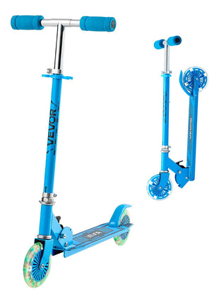 Kick Scooter for Kids Ages 3+, 2-Wheel Toddler Scooter with Light-Up Wheels, Adjustable Height Handlebar, Wide Anti-Slip Deck, Foldable Lightweight Frame for Boys & Girls up to 110 lbs, Blue