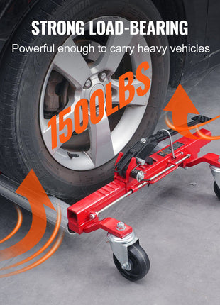 Wheel Dolly, Max Capacity 1500 Lbs Car Dolly, Car Jack Dolly Lifter with Wheels, Heavy Duty Vehicle Positioning Ratchet Tire Jack, for Vehicle Car Auto Repair Moving
