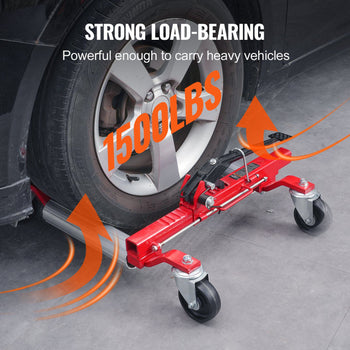 Wheel Dolly, Max Capacity 1500 Lbs Car Dolly, Car Jack Dolly Lifter with Wheels, Heavy Duty Vehicle Positioning Ratchet Tire Jack, for Vehicle Car Auto Repair Moving