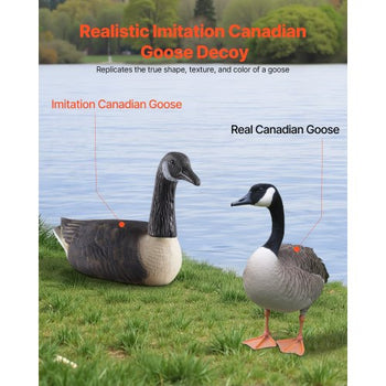 Canada Goose Decoys, Outdoors Goose Decoy for Waterfowl Hunting, Durable Plastic Floaters with Ultra Realistic Paint, for Pool, Pond, Lake, Garden Yard Decoration, Easy to Carry and Use, 6-Pack