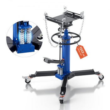 Hydraulic Transmission Jack, 1322 lbs / 0.6 Ton Lifting Capacity Telescoping Transmission Jack with Foot Pedal, Dual Telescopic Trans, 34.6-69.3 in High Lifting Height, Garage/Shop Lift Hoist