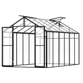 Polycarbonate Greenhouse, 8 x 12 Ft, Outdoor Greenhouse with 2 Vent Windows, Pavilion Styled Greenhouse with Hinged Door, Aluminum Large Walk-in Greenhouse Kit for Outside Garden Backyard