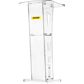 Acrylic Podium 45\" Tall Plexiglass Podium 26.8\"x15\" Table Acrylic Pulpits for Churches with 8 mm Thick Acrylic Board Acrylic Podiums and Lecterns Design for Lecture Recital Speech & Presentat