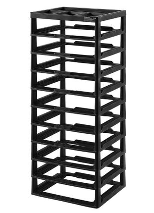 Plastic Storage Organizer, 10-Tier Large Capacity with Organizer Top, Black Frame Only, PP Material Multifunctional Scrapbook Storage, for Office Essentials Tools Arts and Crafts Supplies