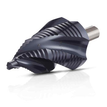 Step Drill Bit, 3/16 to 1-3/8 inch, 3/8 inch Triangular Shank, TiAlN Coating Cobalt High Speed Steel, Four Spiral Flute Step Bit for Metal, Stainless Steel, Aluminum, Wood, Plastic, Fiberglass