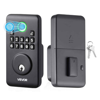 Fingerprint Door Lock, Electronic Biometric Deadbolt with Pioneering Easy-Grip Design, Auto Locking, One-Time Code, Anti-Peeking Password, Keyless Entry Door Lock for Home Use, Matte Black