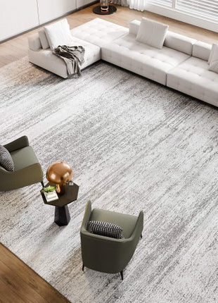 Area Rug, 10 x 14 ft Large Washable Rug, Non-Slip and Tear-Resistant Soft Carpet, Pet & Child Friendly Modern Area Rugs, Indoor Mat for Bedroom, Office, Living Room, Kids Room, Entryway, Gray