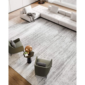 Area Rug, 10 x 14 ft Large Washable Rug, Non-Slip and Tear-Resistant Soft Carpet, Pet & Child Friendly Modern Area Rugs, Indoor Mat for Bedroom, Office, Living Room, Kids Room, Entryway, Gray